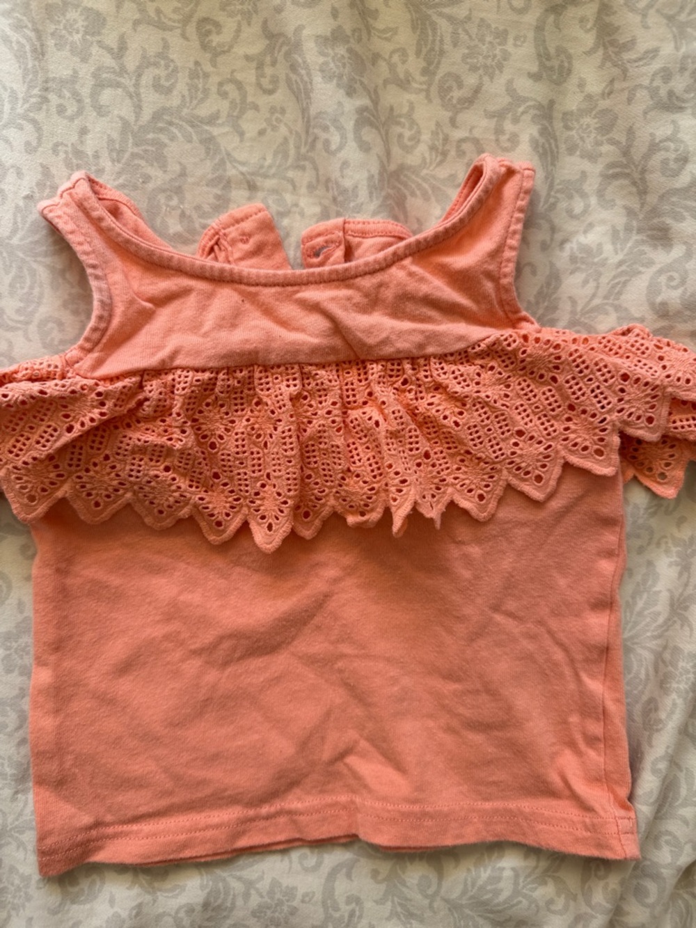 Janie and Jack Coral Eyelet Ruffle Tank